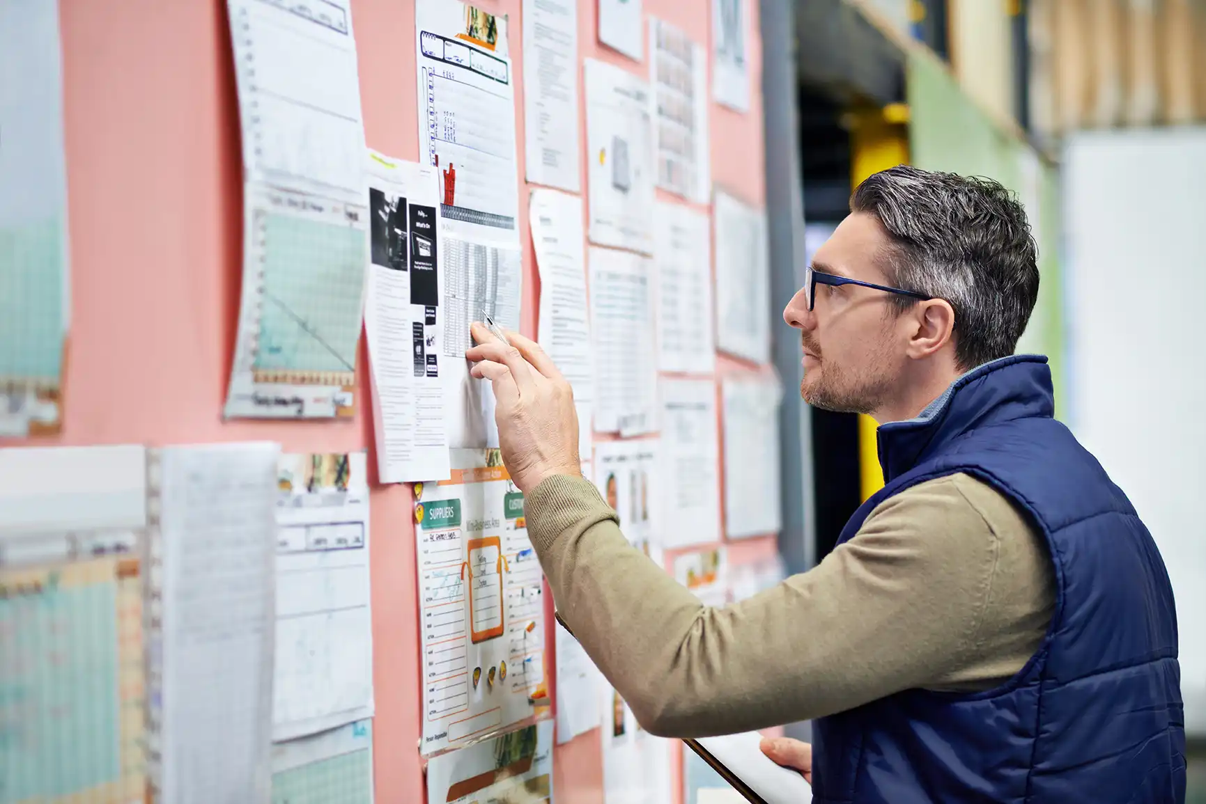 Bulletin board stock photo
