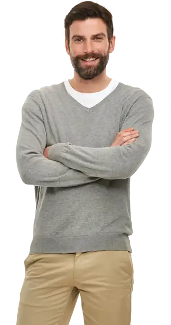 Man crossed arms stock photo